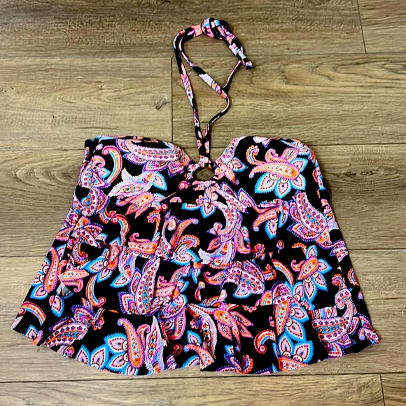 Catalina Flowy Multicolor Swim Top‎ Size L(12-14) - Picture 1 of 7